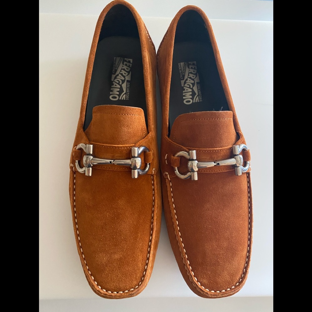 Men’s Ferragamo Parigi new brandy buc suede